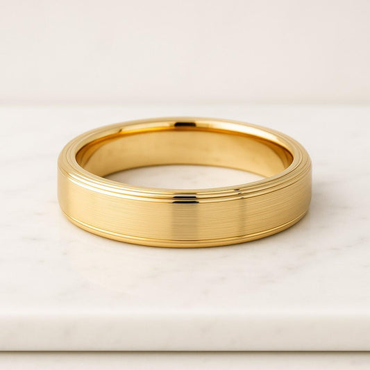 14k Yellow Gold Dome Wedding Band POLISHED COMFORT FIT Classic Wedding Rings for Men and Women Plain Simple Wedding Band Ring