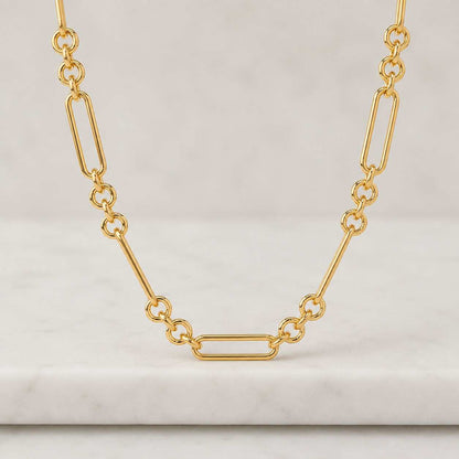 14k Yellow Gold Fancy Paperclip Chain, 14k Gold Paperclip Bracelet, 14k Real Gold Paperclips Necklace, 14k Gold 1.8mm-5.8mm Women Chain