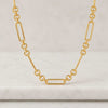 Yellow Gold Paperclip Link Chain Necklace for Women