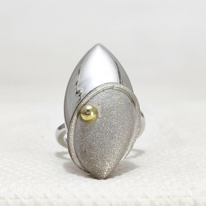 14k yellow gold flower petal prong set engagement ring