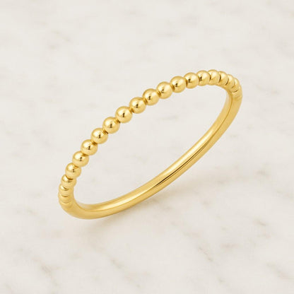 14k Yellow Gold Moissanite Diamond Bubble Band - Wedding Ring