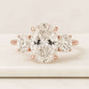 14k Oval Cut Three Stone Moissanite Engagement Ring