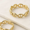 14k Gold Diamond Chain Ring, Chain Link Ring