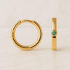 Round Emerald Hoop Earrings by Luxurian Jewels