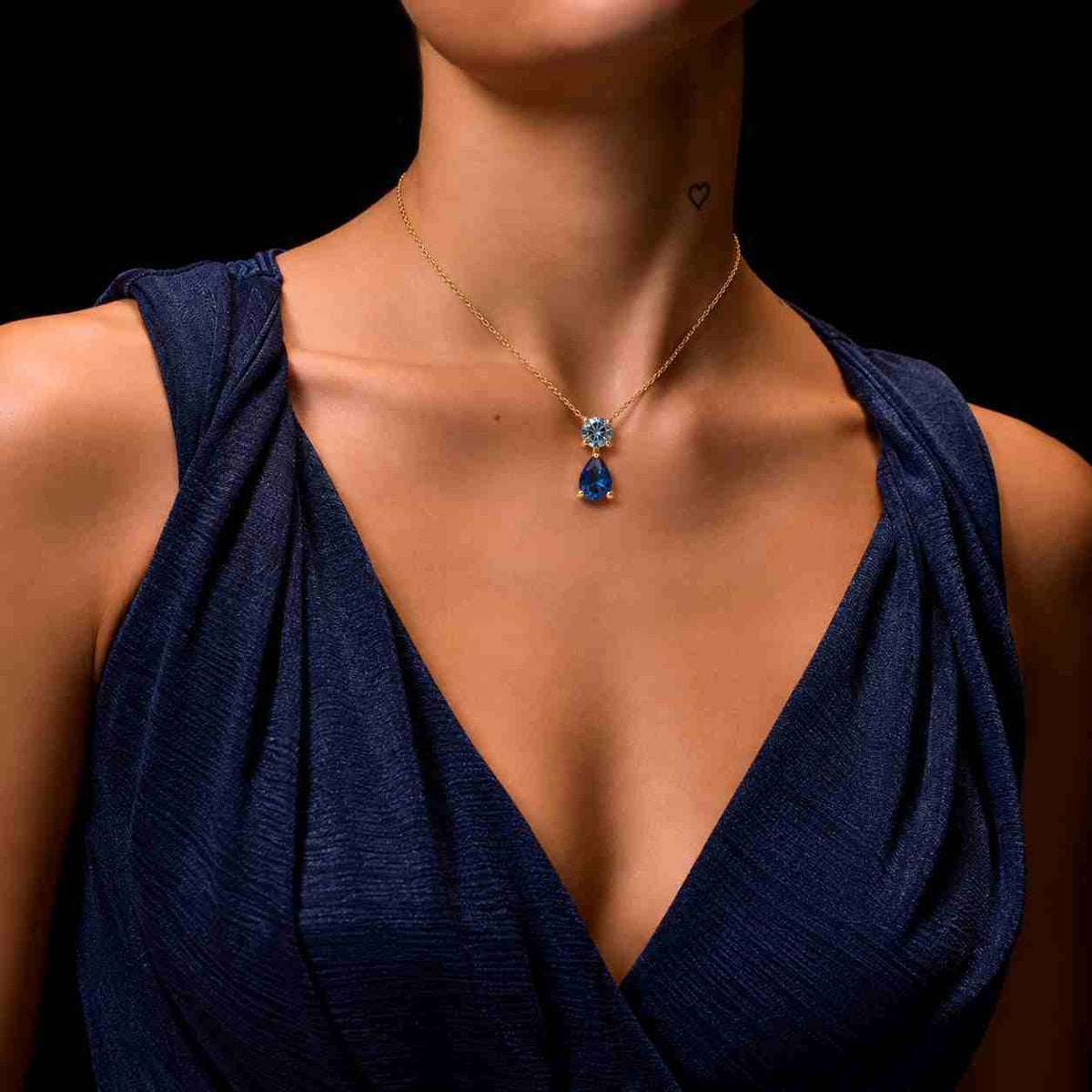 14k gold Elegant Cut Aquamarine Pendant Necklace • Aquamarine Solitaire Pendant • Minimal Blue Gemstone Jewelry •Gift for Her, Birthday Gift
