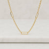 14k Yellow Gold Paperclip Link Chain Necklace for Women