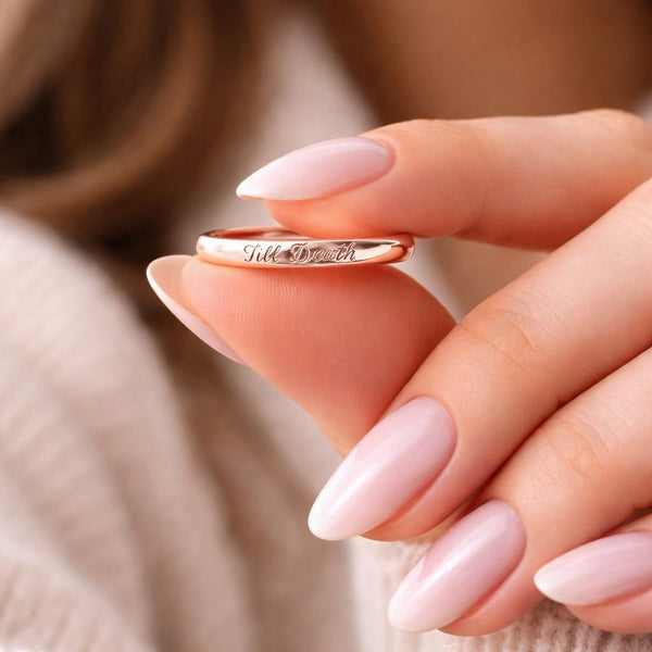 Til Death Engraved Sterling Silver Band Ring | Custom Name | Valentine's Day Gift
