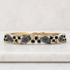 Marquise Cut Salt and Pepper Half Eternity Ring