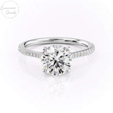 14kt Gold Moissanite Diamond Round Solitaire Ring