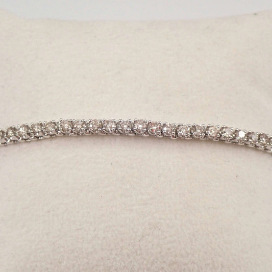 14kt Gold Round Diamond Prong Setting Tennis Bracelet