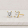 Emerald Cut Lab Grown Diamond Stud Earrings