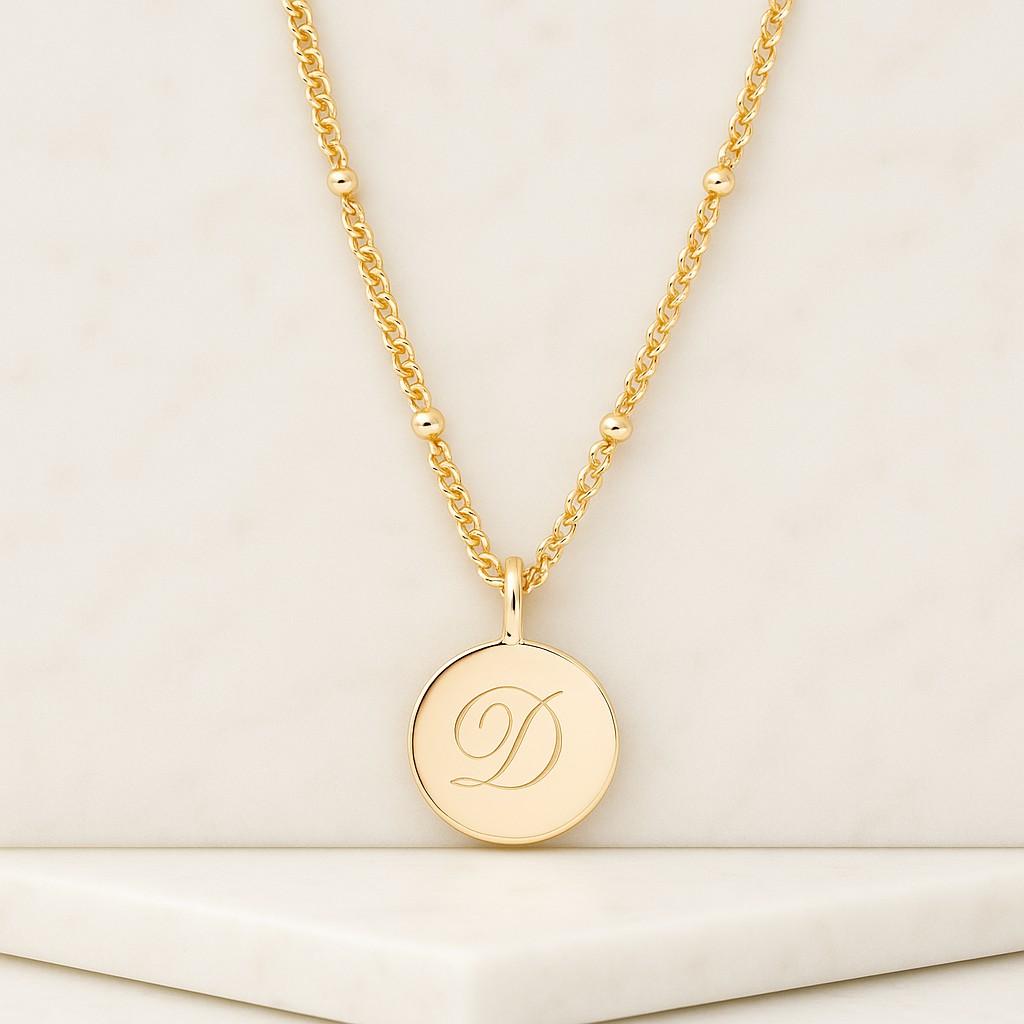 18K Gold Birth Flower Pendant Minimalist Floral Charm