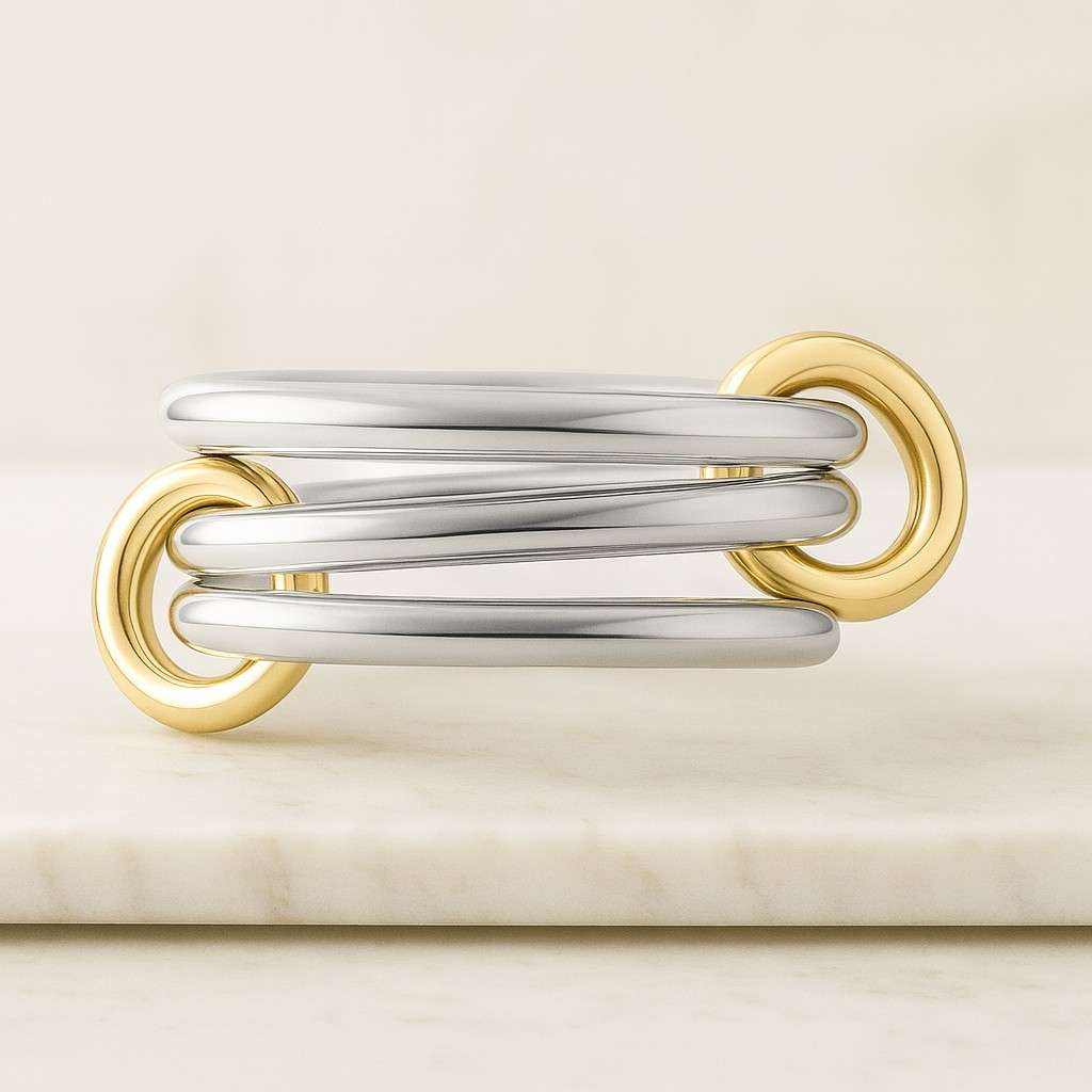 18K Gold Chain Ring Gold Stacking Ring Thick Chain Ring Curb Chain Ring Statement Ring Dainty Ring