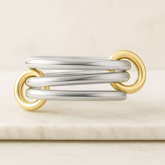 18K Gold Chain Ring Gold Stacking Ring Thick Chain Ring Curb Chain Ring Statement Ring Dainty Ring