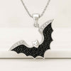 Cute Halloween Black Moissanite Diamond Bat Necklace