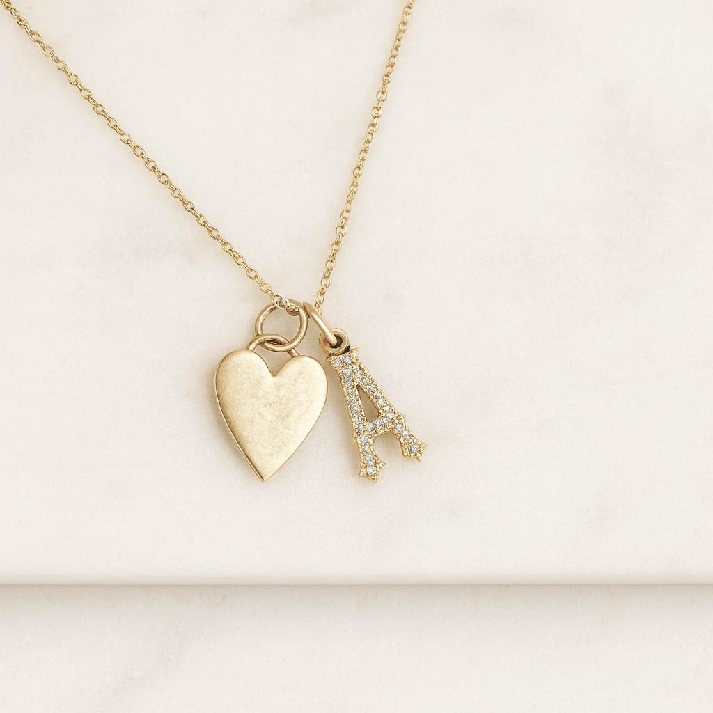 18K Gold Filled Initial Pendant Dainty Letter Charm Earrings Necklace