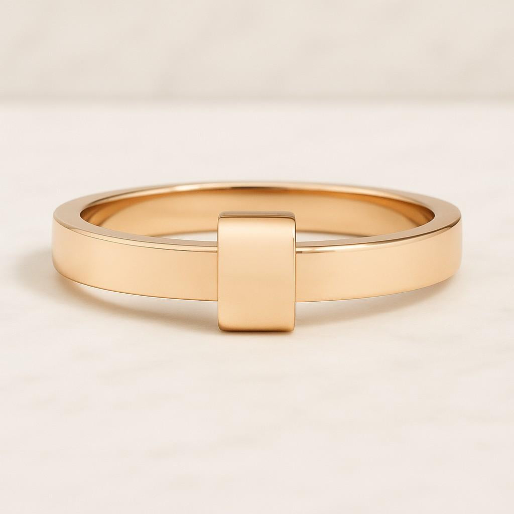 Lab Diamond Multi Link Ring 18K Gold Micron on Sterling Silver Statement Eternity Linked Ring