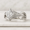 Princess Cut CVD Diamond Split Shank Ring
