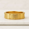 Classic Real Gold Textured Ring For Men