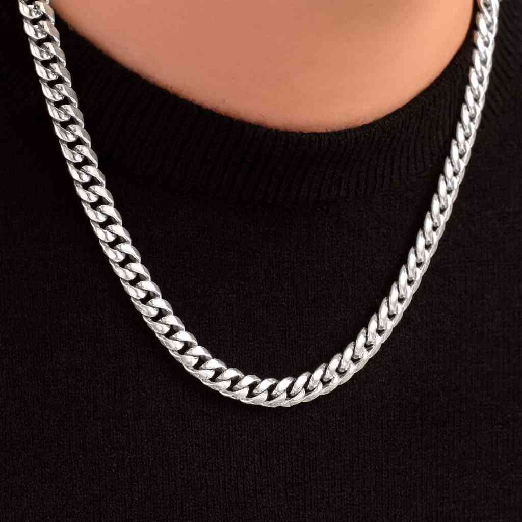 18K Gold Plated Cuban Chain Necklace, Waterproof Stainless Steel