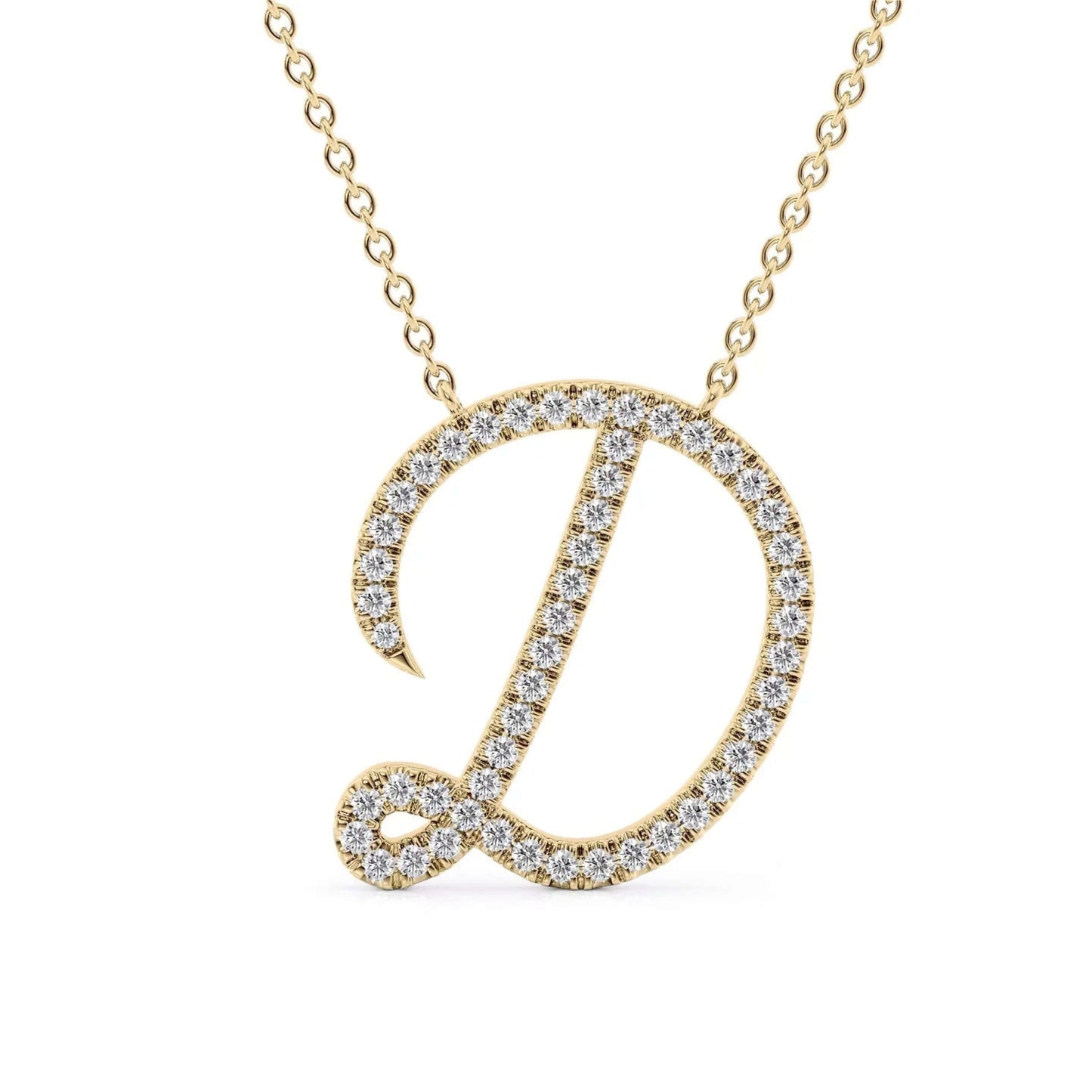 18K Gold Plated Initial Pendant Necklace, Alphabet Letters A - Z- A B C D E F G H I J K L M N O P Q R S T U V W X Y Z