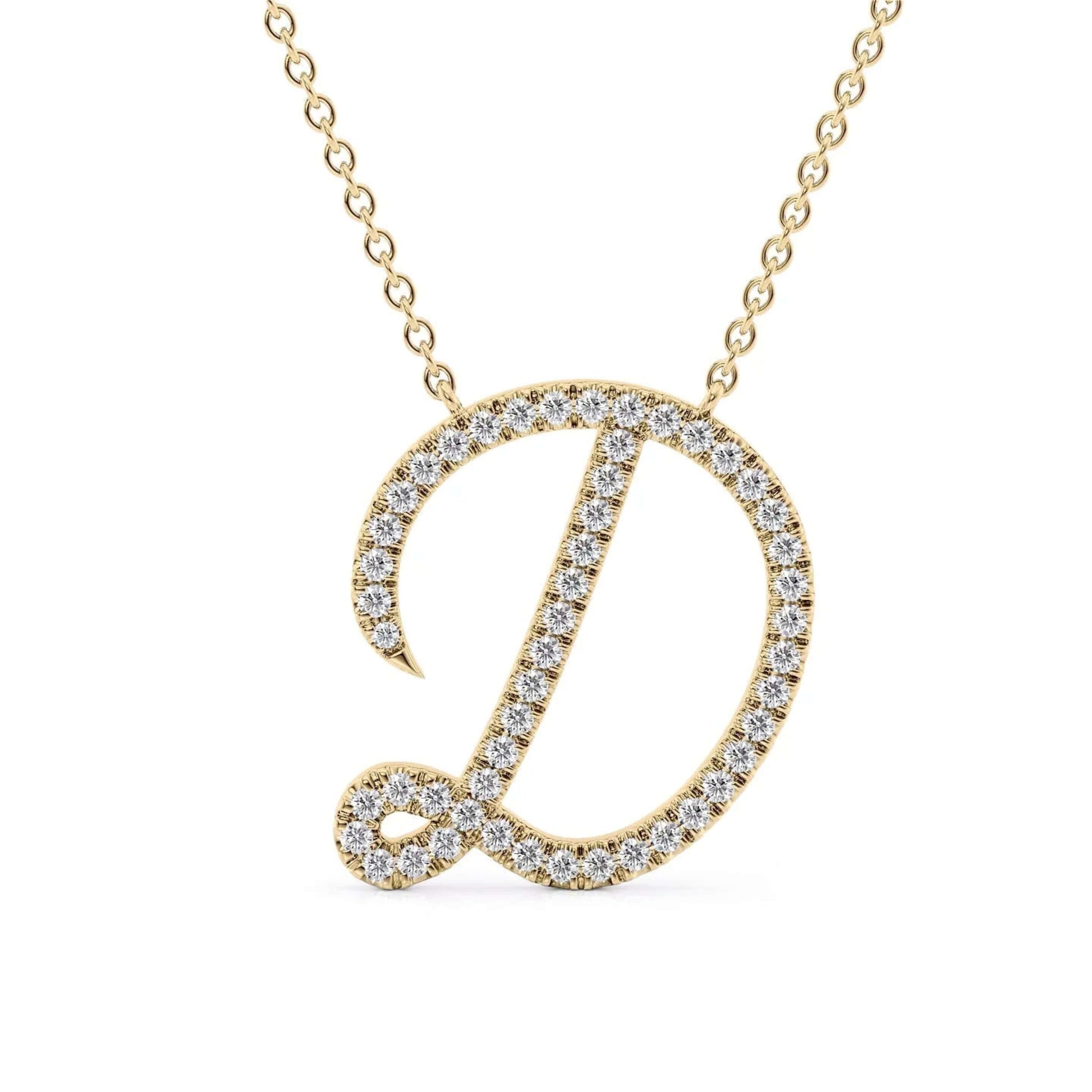 18K Gold Plated Initial Pendant Necklace, Alphabet Letters A - Z- A B C D E F G H I J K L M N O P Q R S T U V W X Y Z