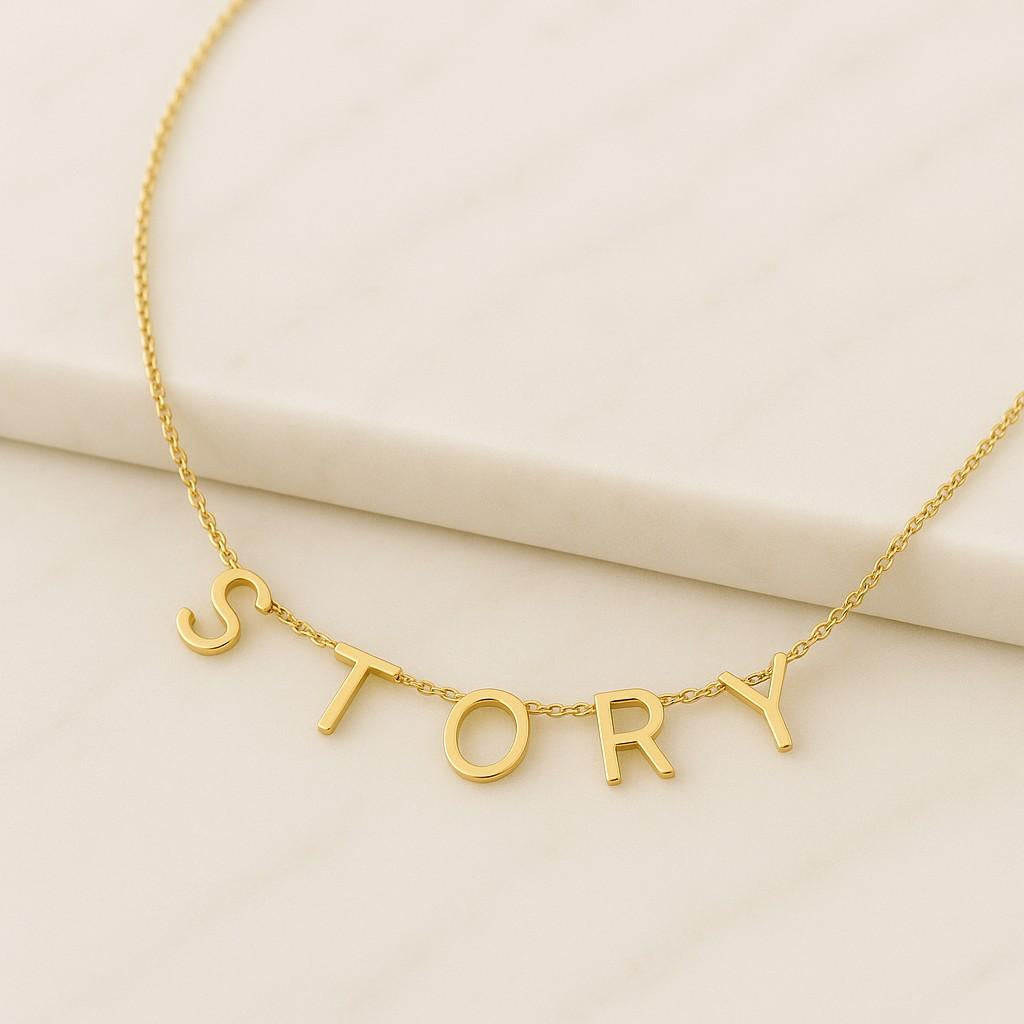 18K Gold Plated Name Necklace Personalized Name Necklace Birthday Gift for Her