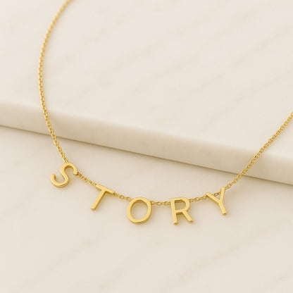 18K Gold Plated Name Necklace Personalized Name Necklace Birthday Gift for Her