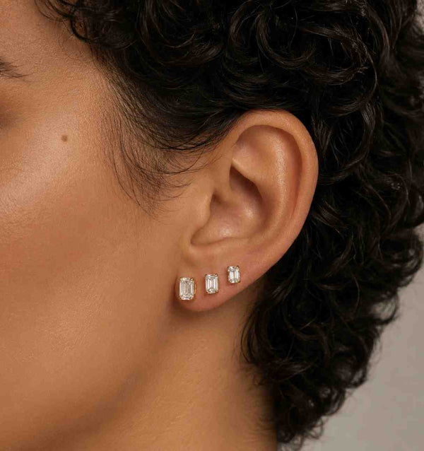 18K Gold Plated North Star Pave Stud Earrings, Celestial Jewelry for Women, Simple Earrings, Minimalist Earrings, Basic Everyday Earrings