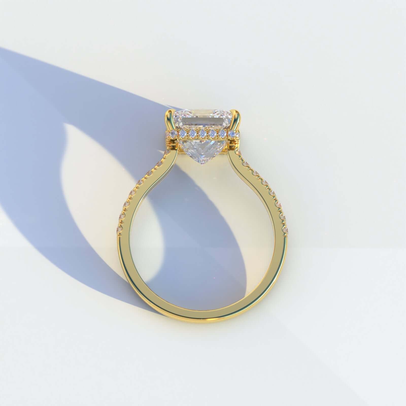 18K Gold Princess Diamond Moissanite Ring