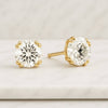 Three Prong Set Round Cut Lab Grown Diamond Stud Earrings