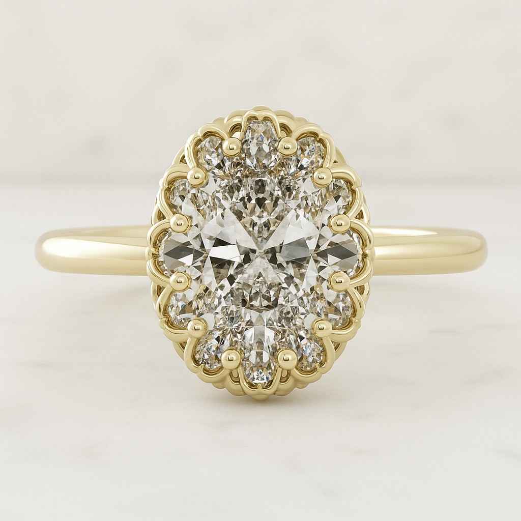 18K Gold Vermeil Oval Cut Ring Engagement Ring Proposal Ring Promise Ring Wedding Ring Bridal Ring