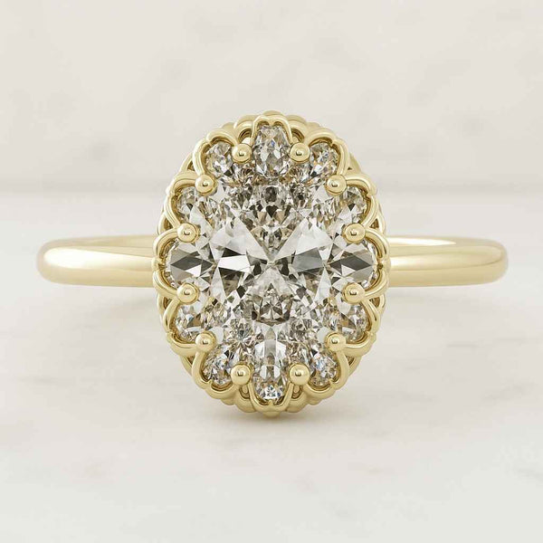 18K Gold Vermeil Oval Cut Ring Engagement Ring Proposal Ring Promise Ring Wedding Ring Bridal Ring