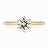 18K Old Mine Round Diamond Engagement Ring