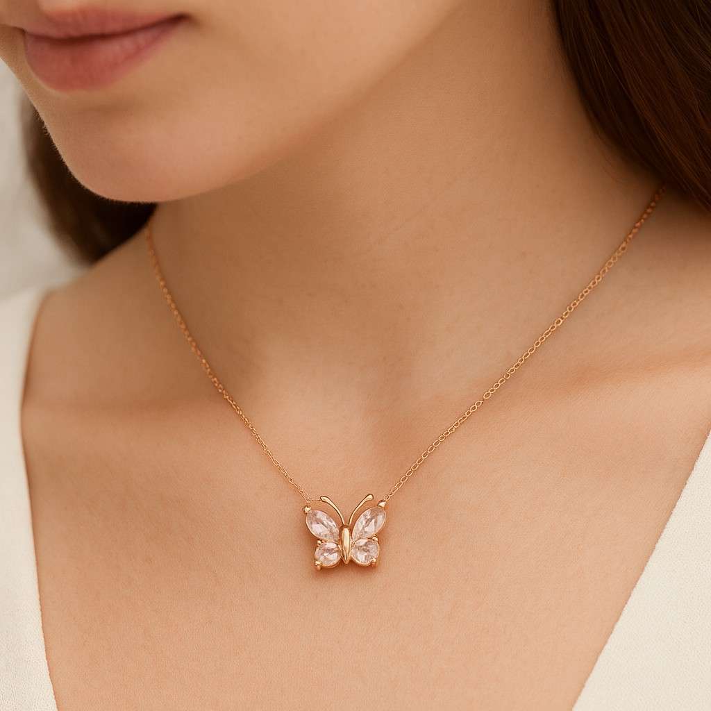 18k silver big butterfly necklace stone butterfly necklace dainty elegant butterfly necklace butterfly chain necklace pendant