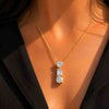 Heart, Emerald & Round Cut Lab Grown Diamond Gold Pendant Necklace