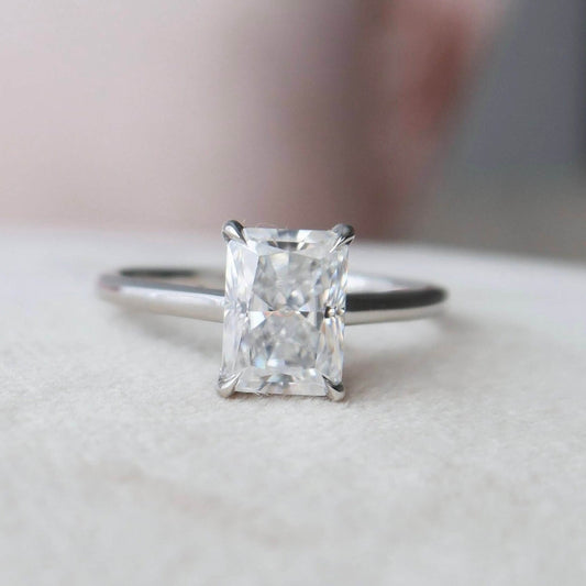 18K Solid Gold Hidden Halo Bridal Ring