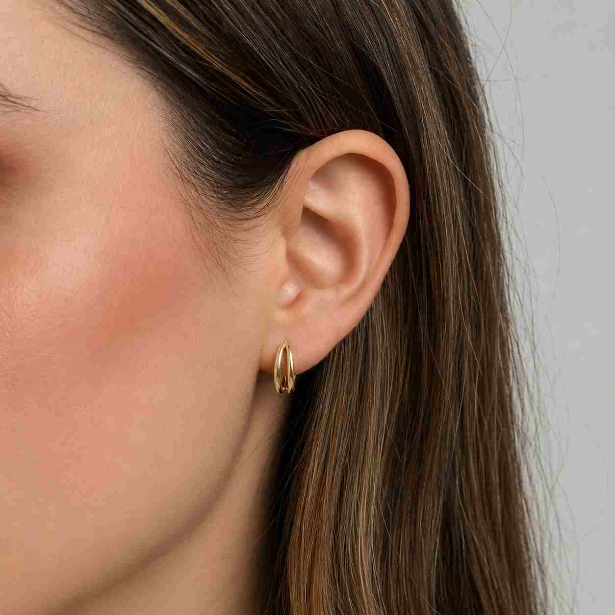 18k solid gold knot hoop earrings