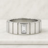 Ribbed 14K Solid Gold Baguette Cut Lab Grown Diamond Band For Him