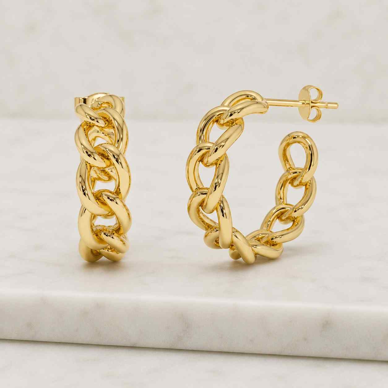 18K Solid Gold Twisted Huggies Hoops, Dainty Gold Hoop Earrings, Fine Jewelry for Everyday, Permanent Waterproof Earring