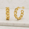 14K Gold Chain Link Hoop Earrings
