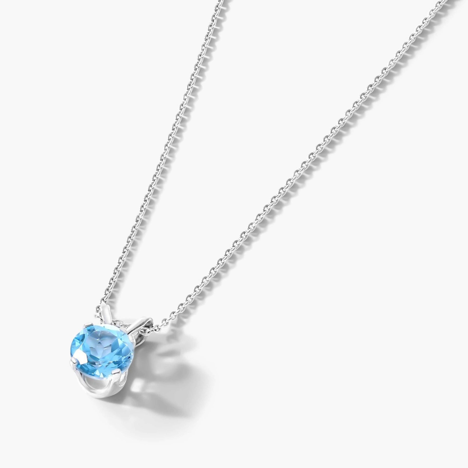 18K Vivid Blue Round Lab Grown Diamond Pendant