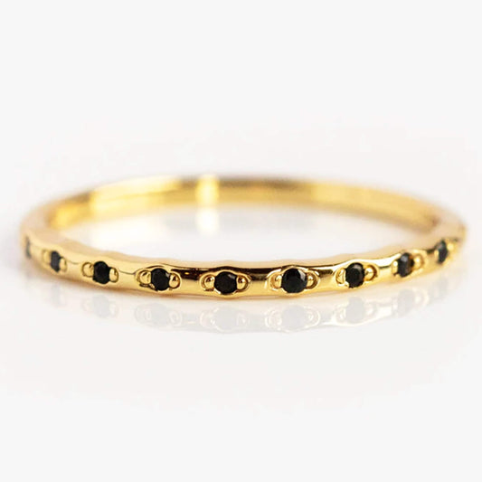 18K Yellow Gold Black Diamond Band