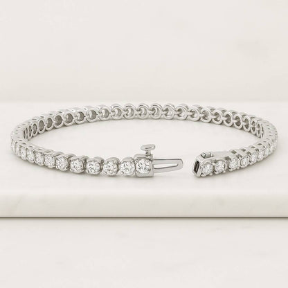 18K Yellow Gold Diamond Bracelet For Wedding Gift Stackable Infinity Bracelet