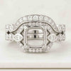 Cushion Shape Semi Mount Engagement and Wedding Ring Set