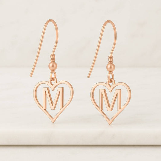 14k Gold Open Heart Hoop Earrings Yellow Gold Tiny Hoop Earrings