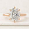 6 Prong Oval Cut Solitaire Moissanite Diamond Engagement Ring in 10K Gold