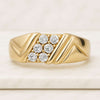14K Solid Gold Round Diamond Ring For Men