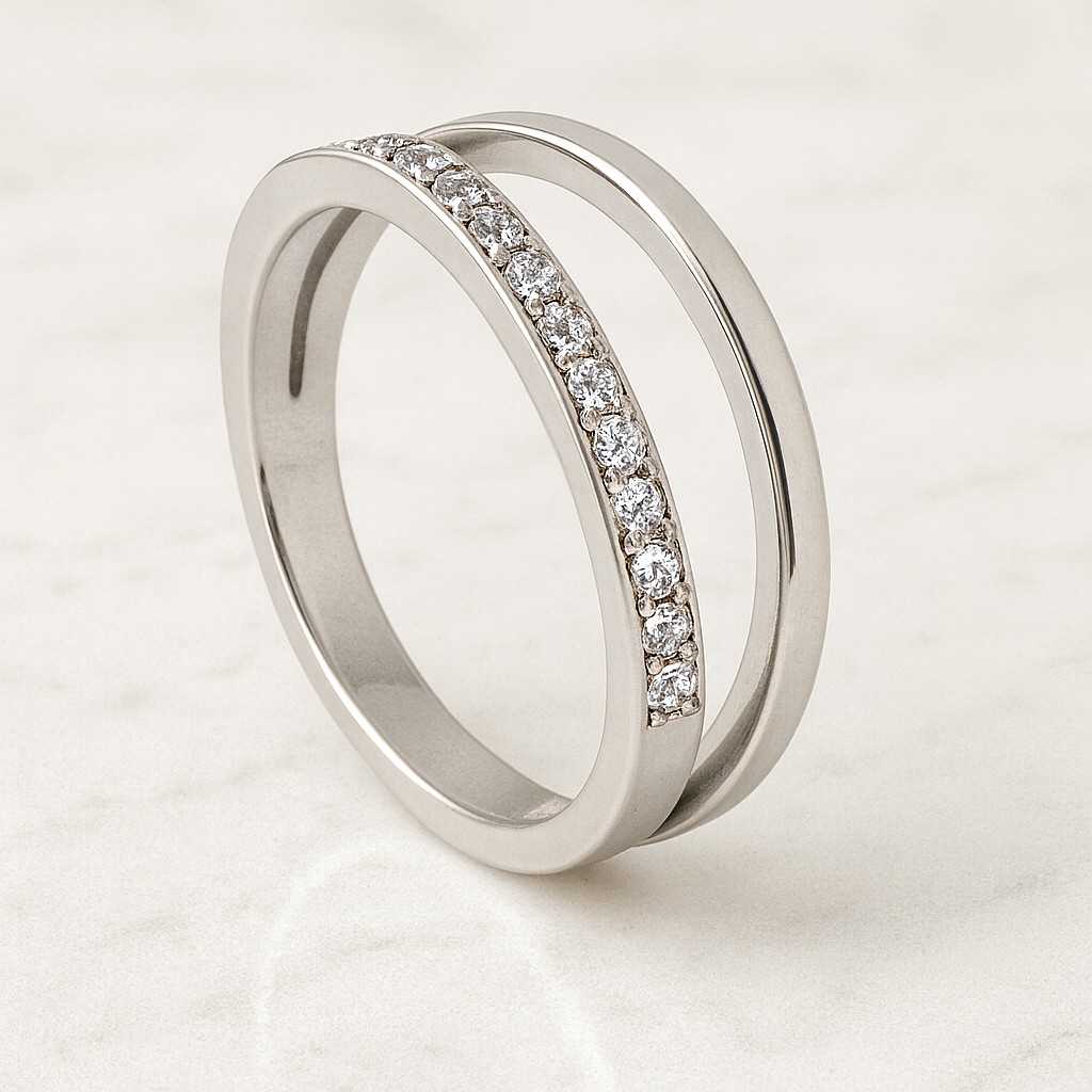 Full Eternity Wedding Band 3 Side Diamond Engagement Band Round Lab Grown Diamond Ring