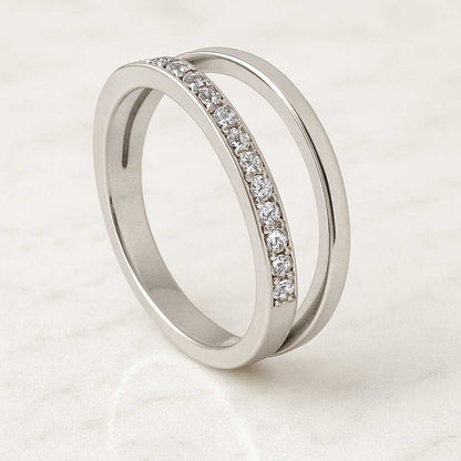 Full Eternity Wedding Band 3 Side Diamond Engagement Band Round Lab Grown Diamond Ring